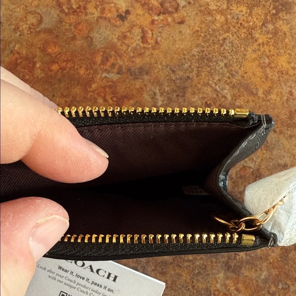 Coach Black and Red Cherry Print Card Holder - Picture 4 of 4